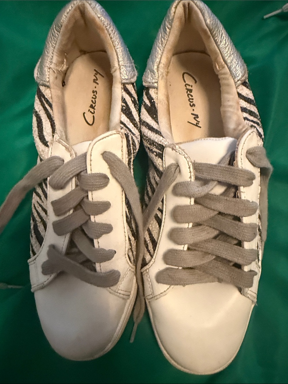Circus by Sam Edelman White Sneakers with Gray Zebra Accents